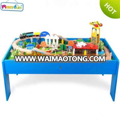 2018 Hot Sale 83piece Kids Wooden Dining Table Train Set for Wholesale AT11164