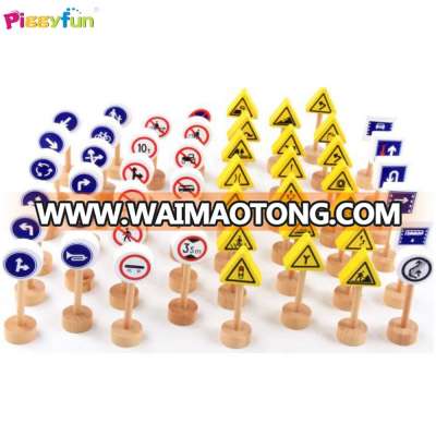 Educational Wooden Toys 50pcs Traffic Sign for Kids AT11189