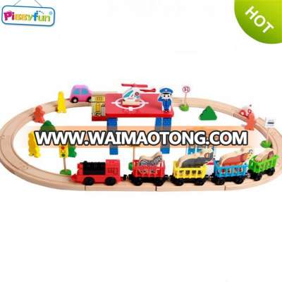 Best Selling Wooden 55piece Toy Train Set for Kids AT11159